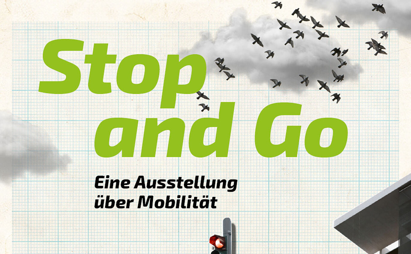 Digital key visual design for the exhibition Stop and Go - An exhibition about mobility 