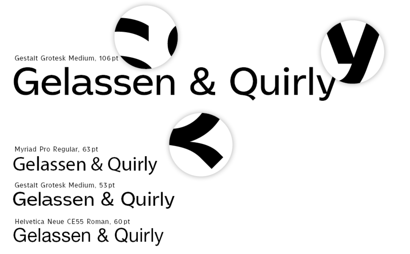 Gestalt Grotesk Medium in comparison with other fonts