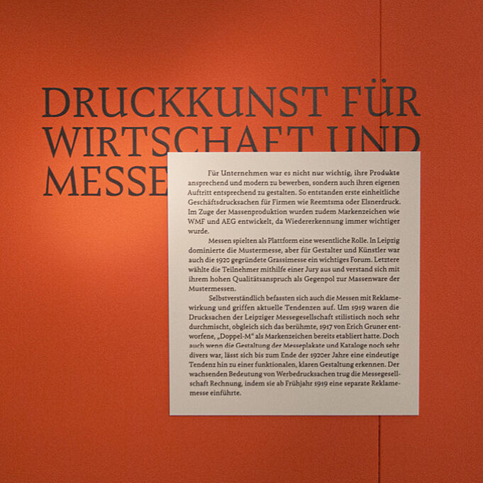 Schwarz weißes Typografie Plakat auf oranger Wand 