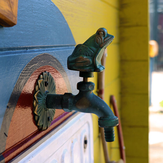 Faucet with frog knob