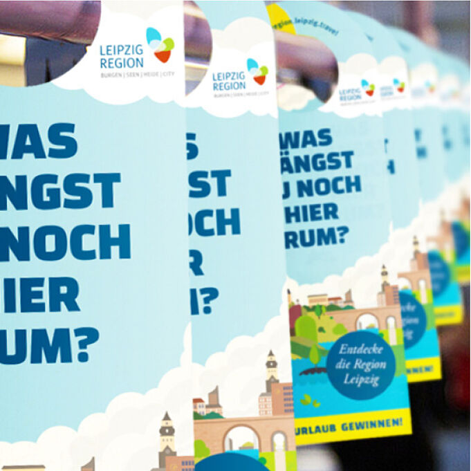 Swingcards Swingcards in den Straßenbahnen werben für die Leipzig Region