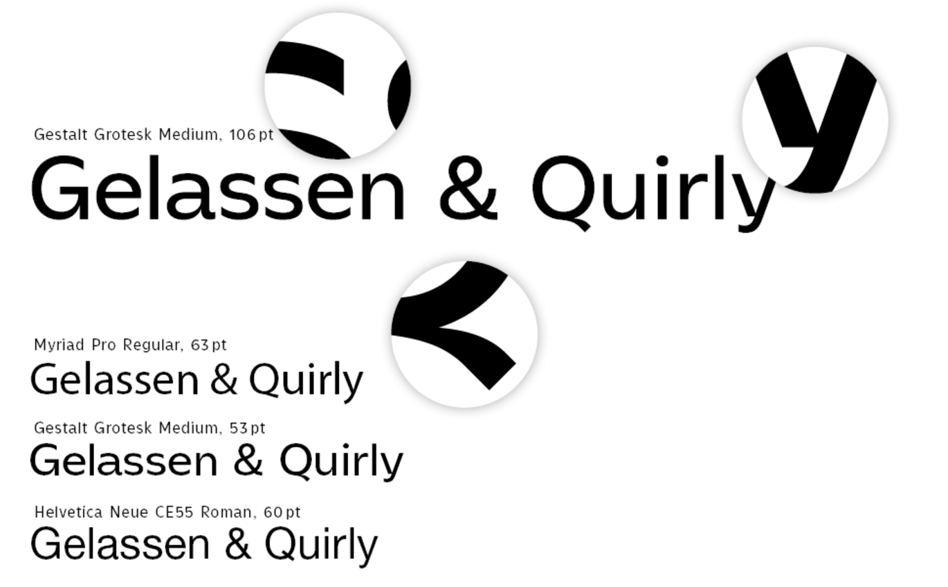 Gestalt Grotesk Medium im Vergleich mit anderen Schriften