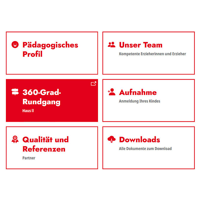 Infoboxen mit Text und Icons