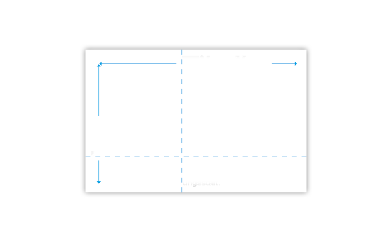 Um die Ecke Rückseite der Visitenkarte zeigt Umbruch der Schrift als Teil des Corporate Designs