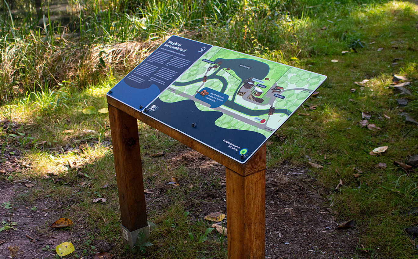 Information board shows and explains the beaver enclosure