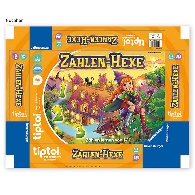 Cover- und Seitendesign der Zahlen-Hexe nachher