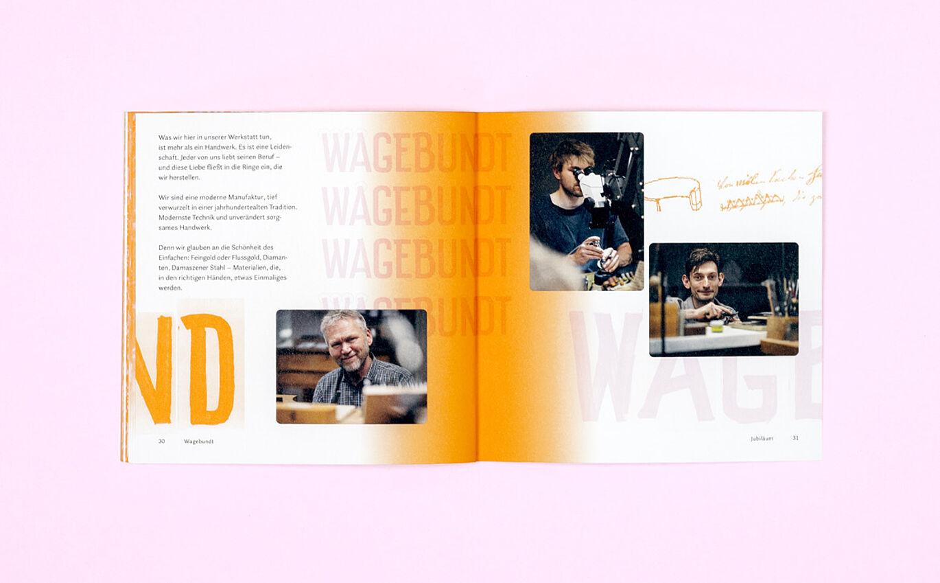 Seite des Katalogs zu den Mitarbeitenden bei Wagebundt.