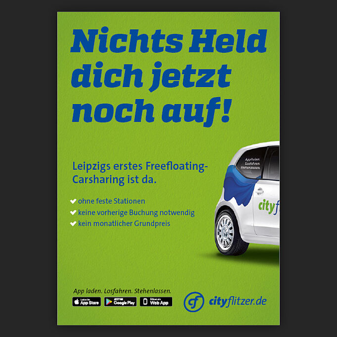 Digital poster design of the crossmedia campaign of cityflitzer