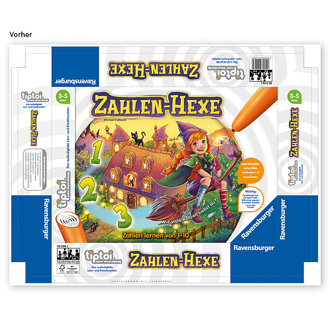 Cover- und Seitendesign der Zahlen-Hexe vorher