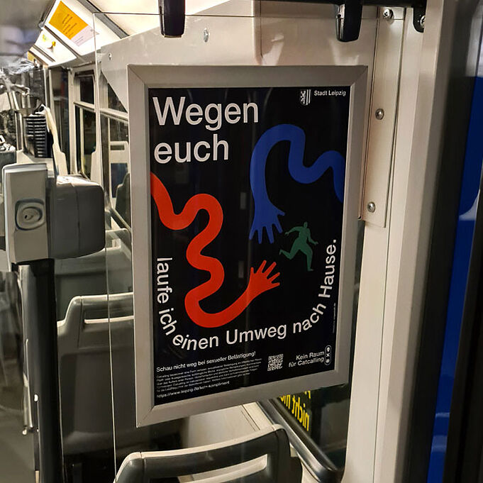 Posters in the tram