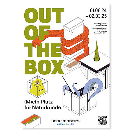 Flyer zur Ausstellung 'Out of the Box'