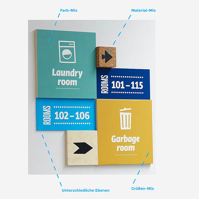 Shield system shows differences in color, material, size and levels