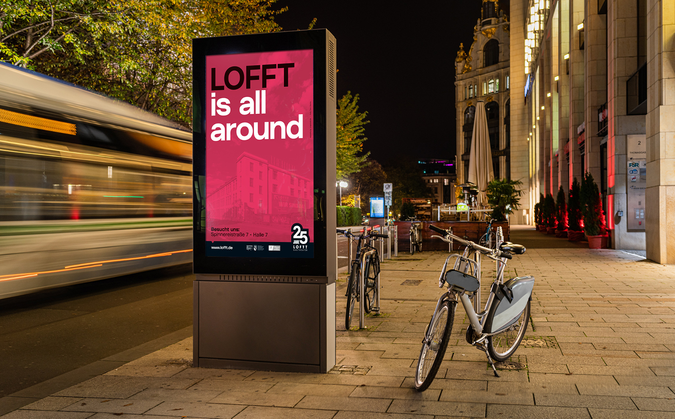 Digital City Light Poster mit rotem Lofft-Plakat