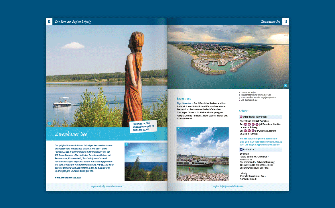 cartographic realization of the brochures of Leipzig Tourismus und Marketing GmbH