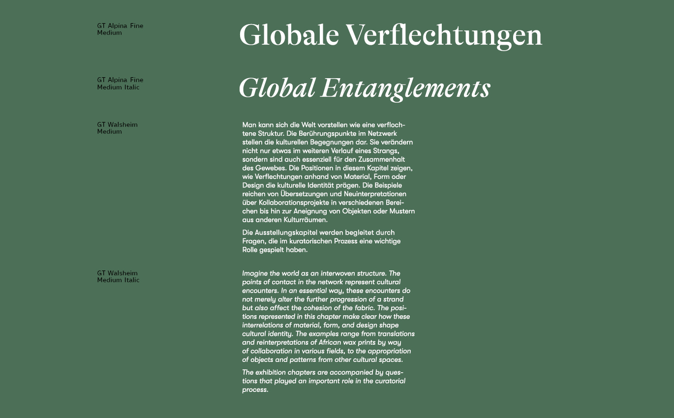 Schrift aus einem Guss Schrift des Kataloges wurde für die Ausstellung übernommen