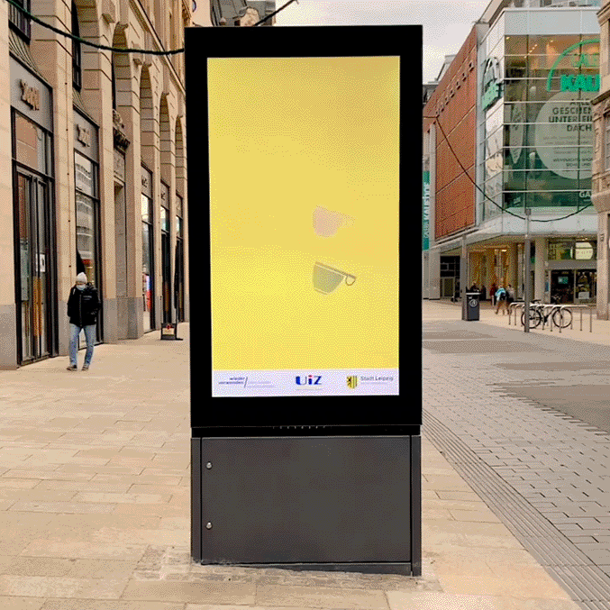 Animation Tschüss Plastik auf digitalem CLP