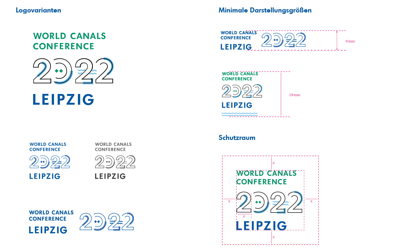 Logovarianten, minimale Darstellungsgröße und Schutzraum