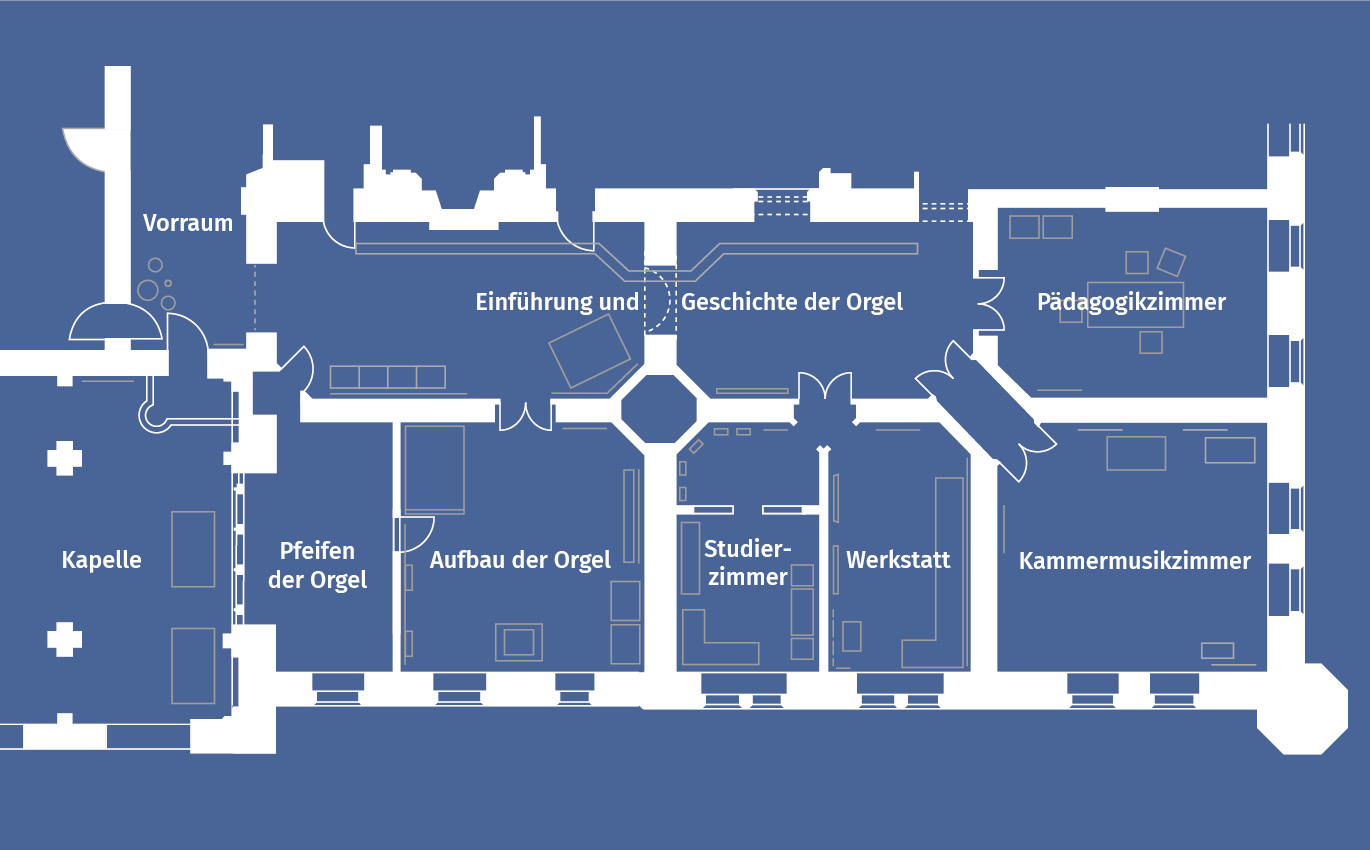 Floor plan of the 200 square metre exhibition space