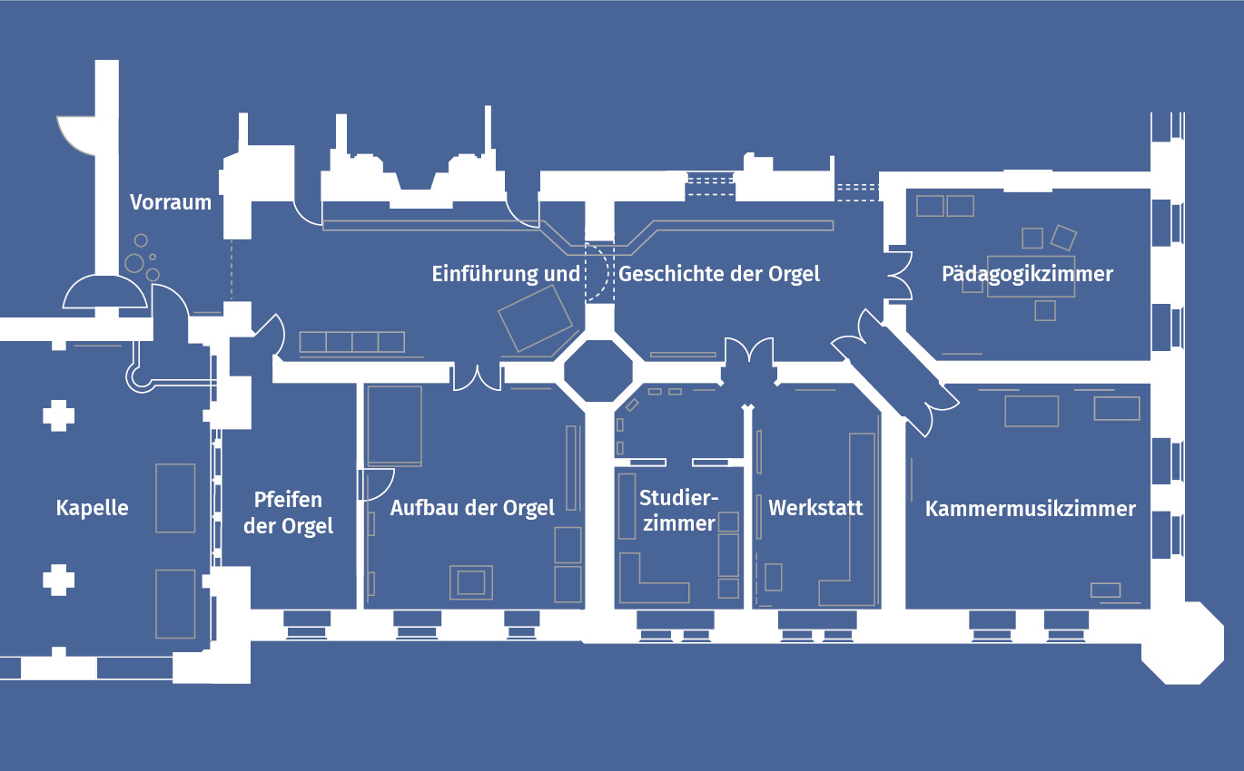 Kuration Grundriss der 200qm Ausstellungsfläche