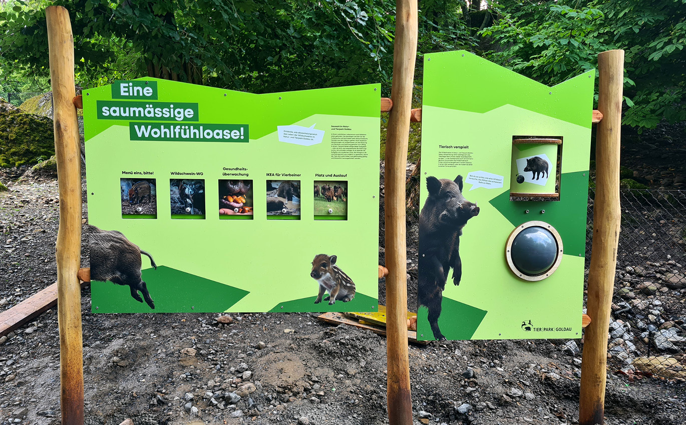 Foto der Vermittlungsstation "Eine saumäßige Wohlfühloase".
