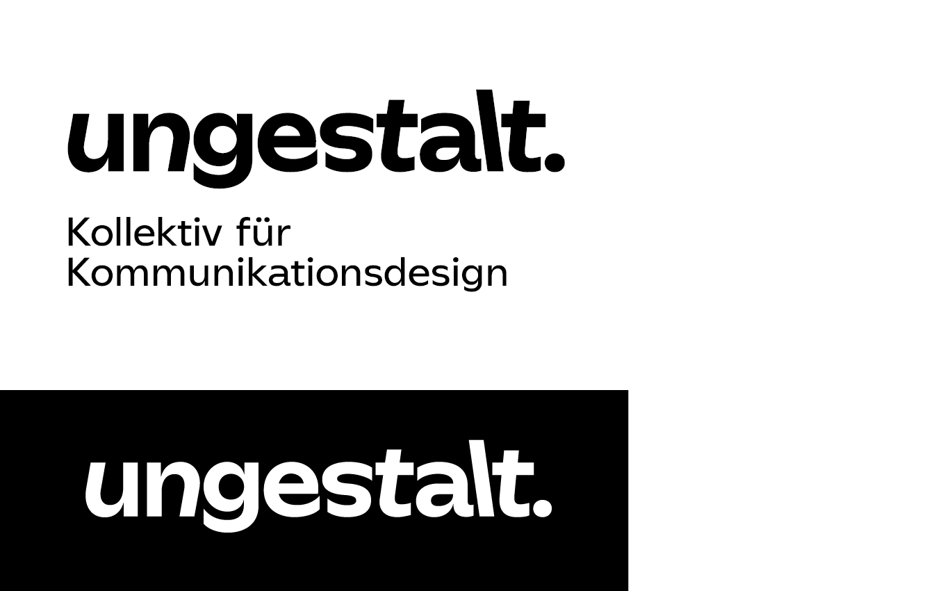 ungestalt Logo in verschiedenen visuellen Ausführungen