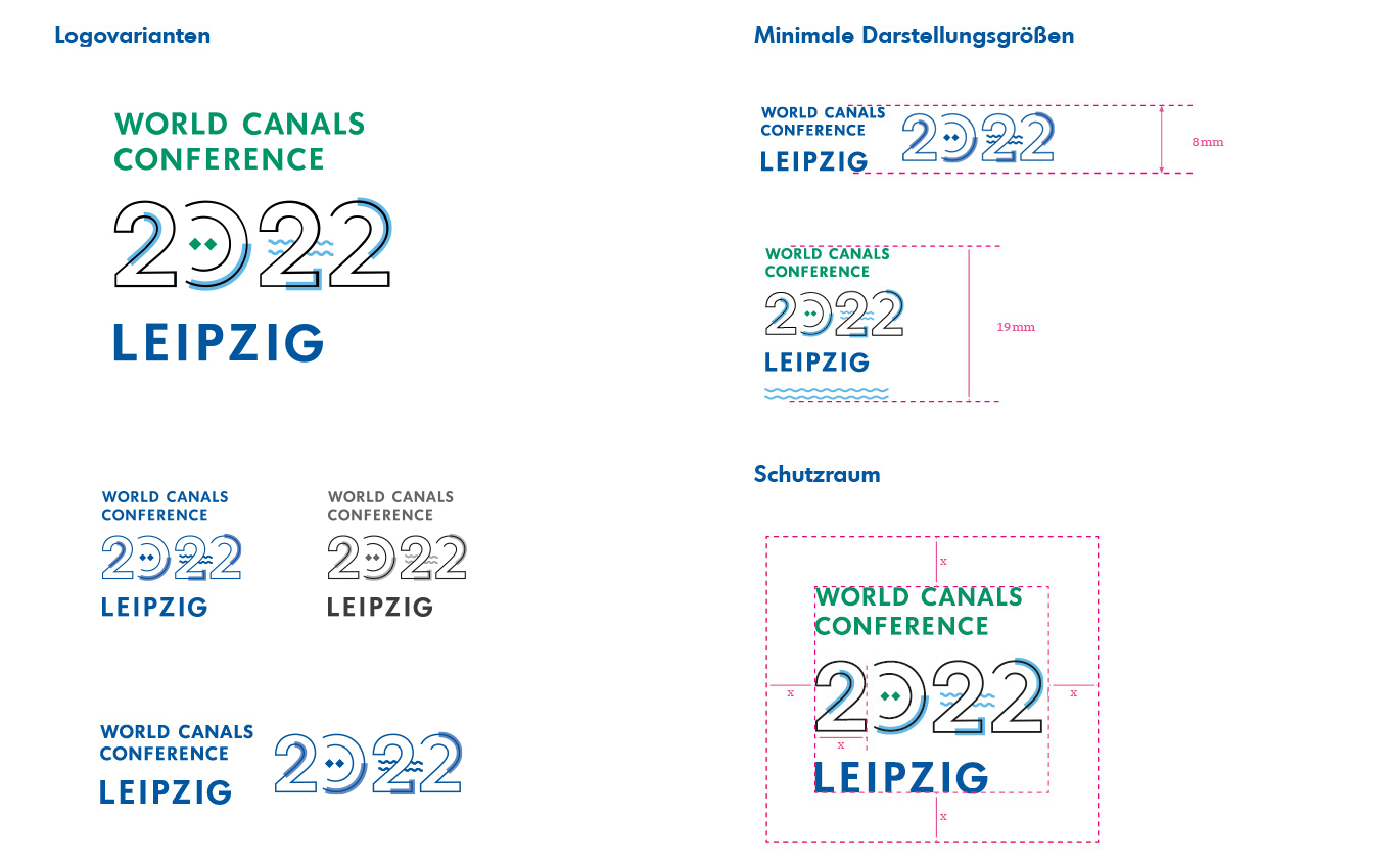 Logovarianten und Corporate Design von World Canals Conference