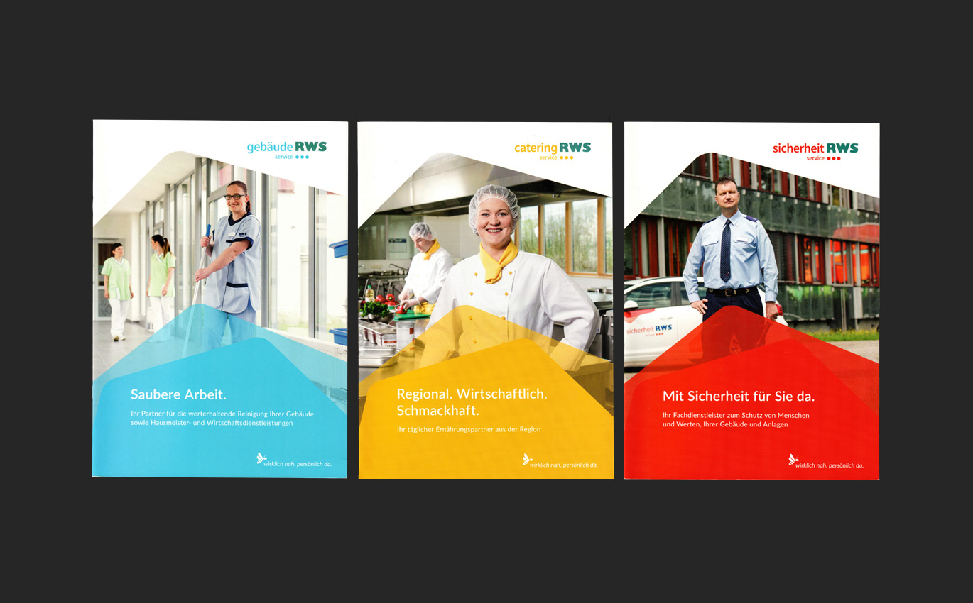 Three image brochures in corporate design color style