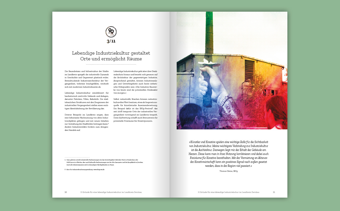 Page layout and use of color in the brochure design