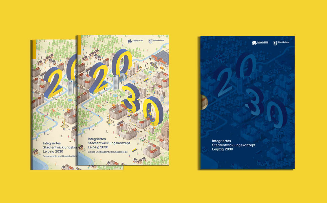 Information brochure "Integrated Urban Development Concept Leipzig 2030" with slipcase